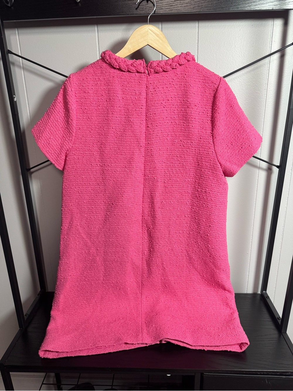 Tuckernuck Hot Pink Textured Short-Sleeve Midi Dress